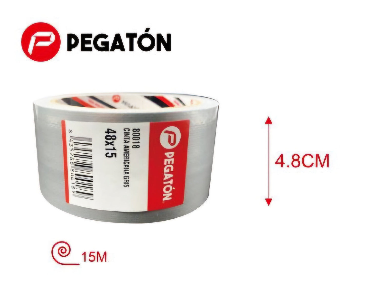 Precinto o cinta americano gris 4.8 x 15m