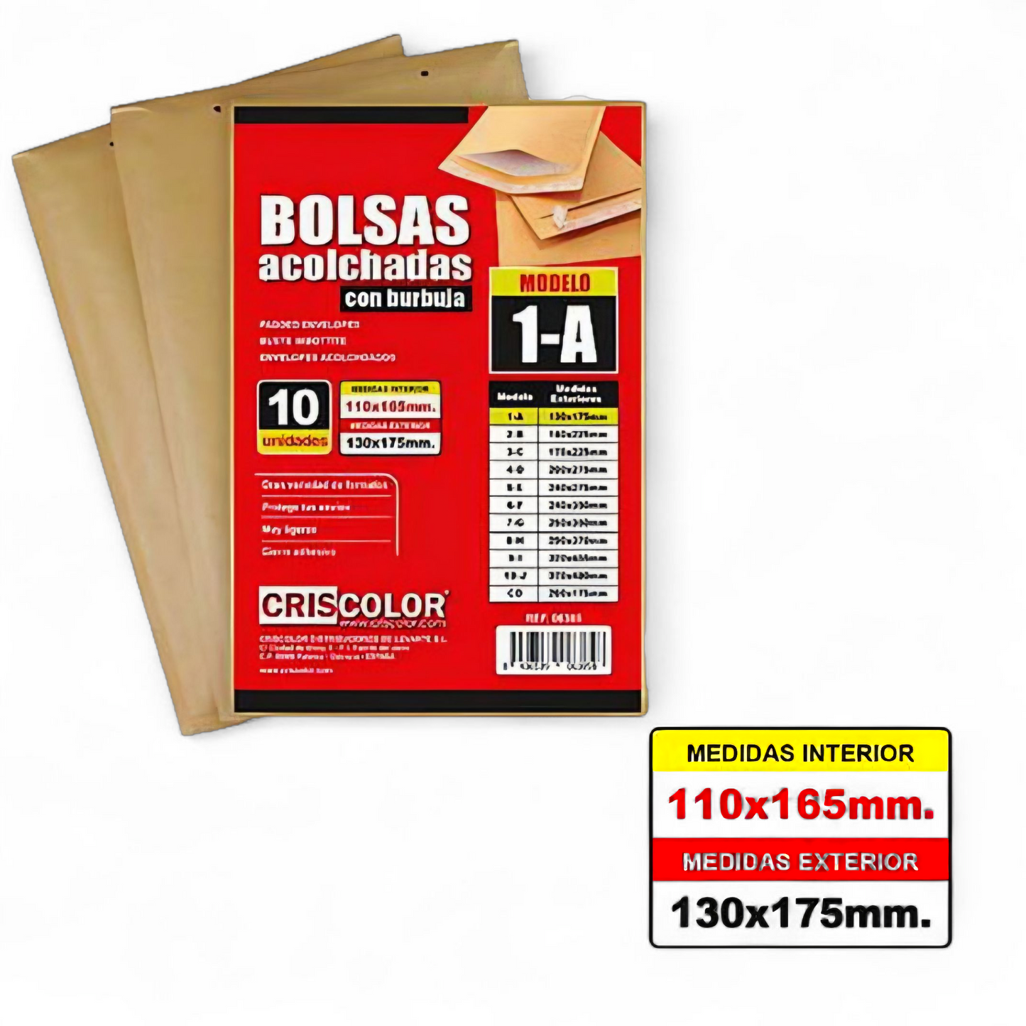 Pack 10 Sobres Acolchados con Burbuja para envíos seguro