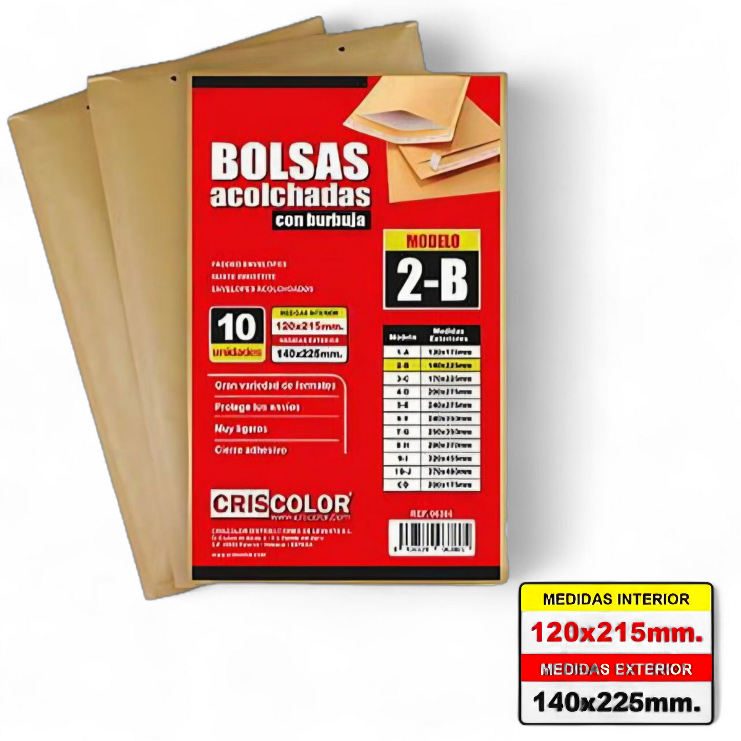 Pack 10 Sobres Acolchados con Burbuja para envíos seguro